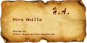 Hirs Anilla névjegykártya
